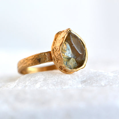 Pierścionek z Kwarcem Błękitnym