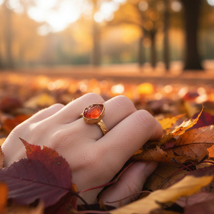 Pierścionek z Pomarańczowym Karneolem