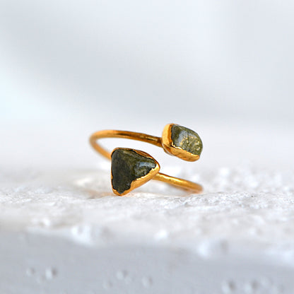 Regulowany Pierścionek z Epidotem