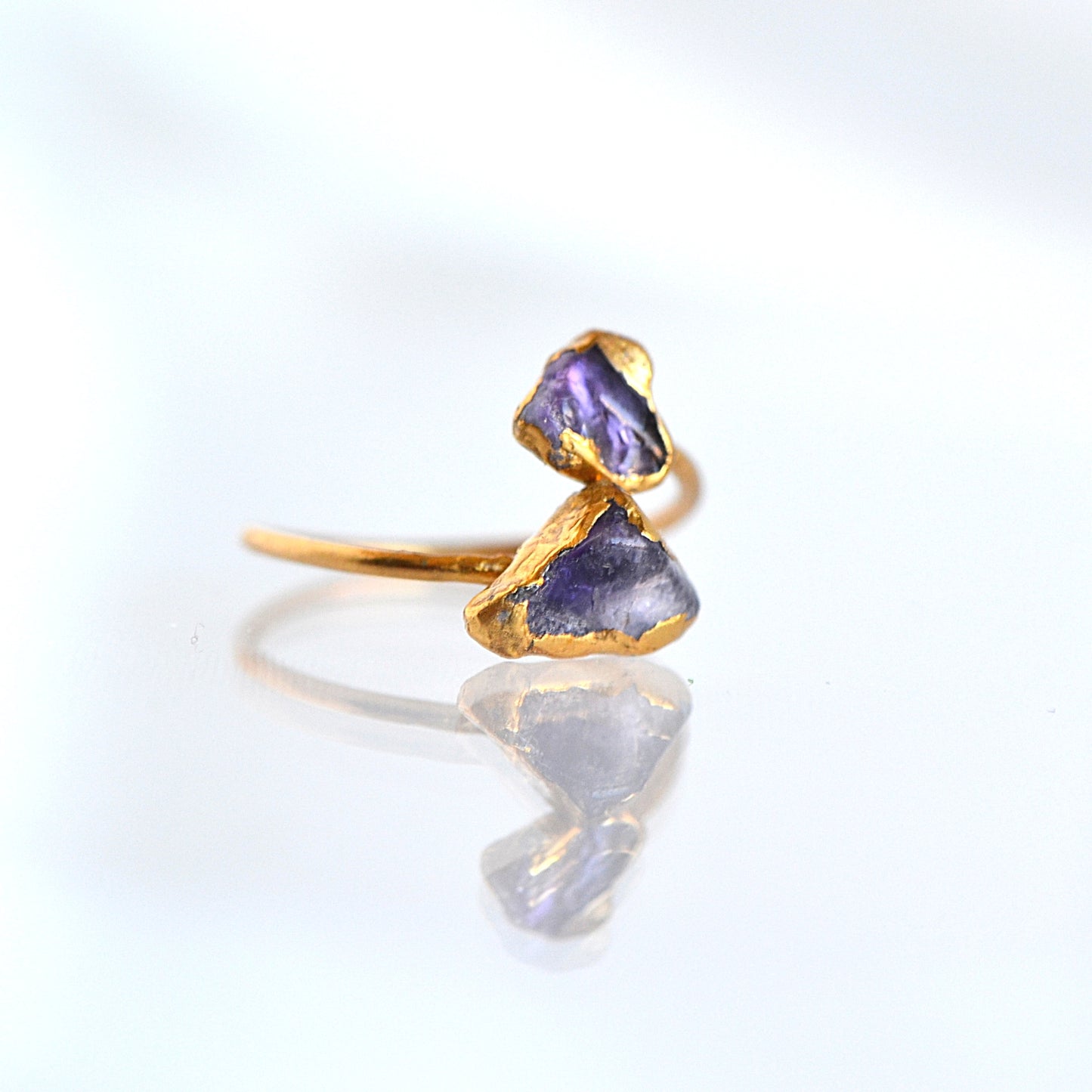 Regulowany Pierścionek z Ametystem