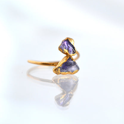 Regulowany Pierścionek z Ametystem
