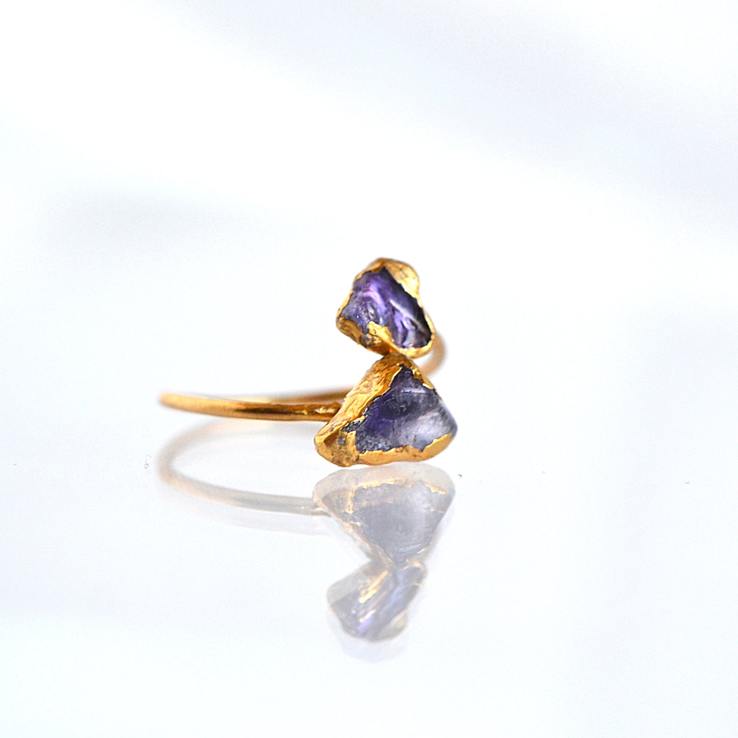 Regulowany Pierścionek z Ametystem