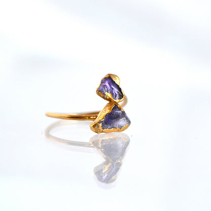 Regulowany Pierścionek z Ametystem