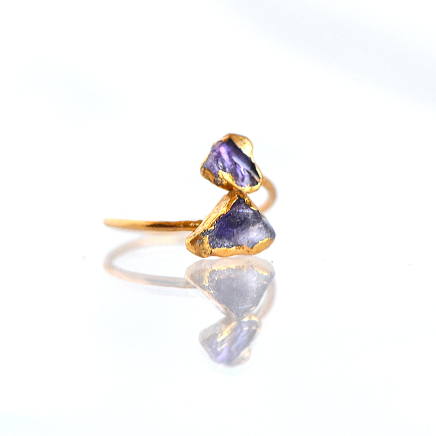 Regulowany Pierścionek z Ametystem