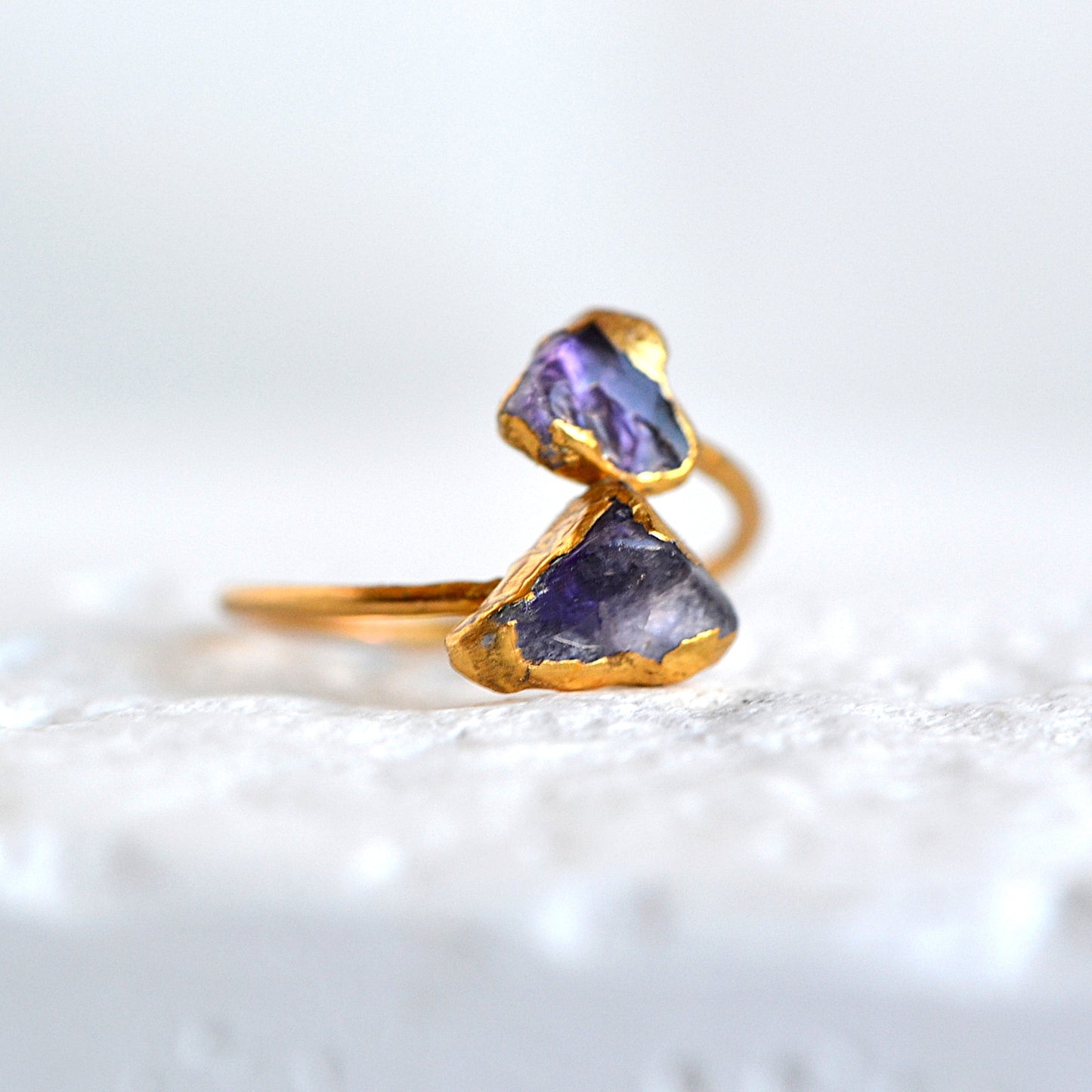 Regulowany Pierścionek z Ametystem