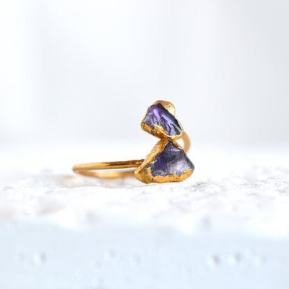 Regulowany Pierścionek z Ametystem