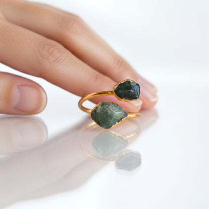 Regulowany Pierścionek z Agatem Mszystym