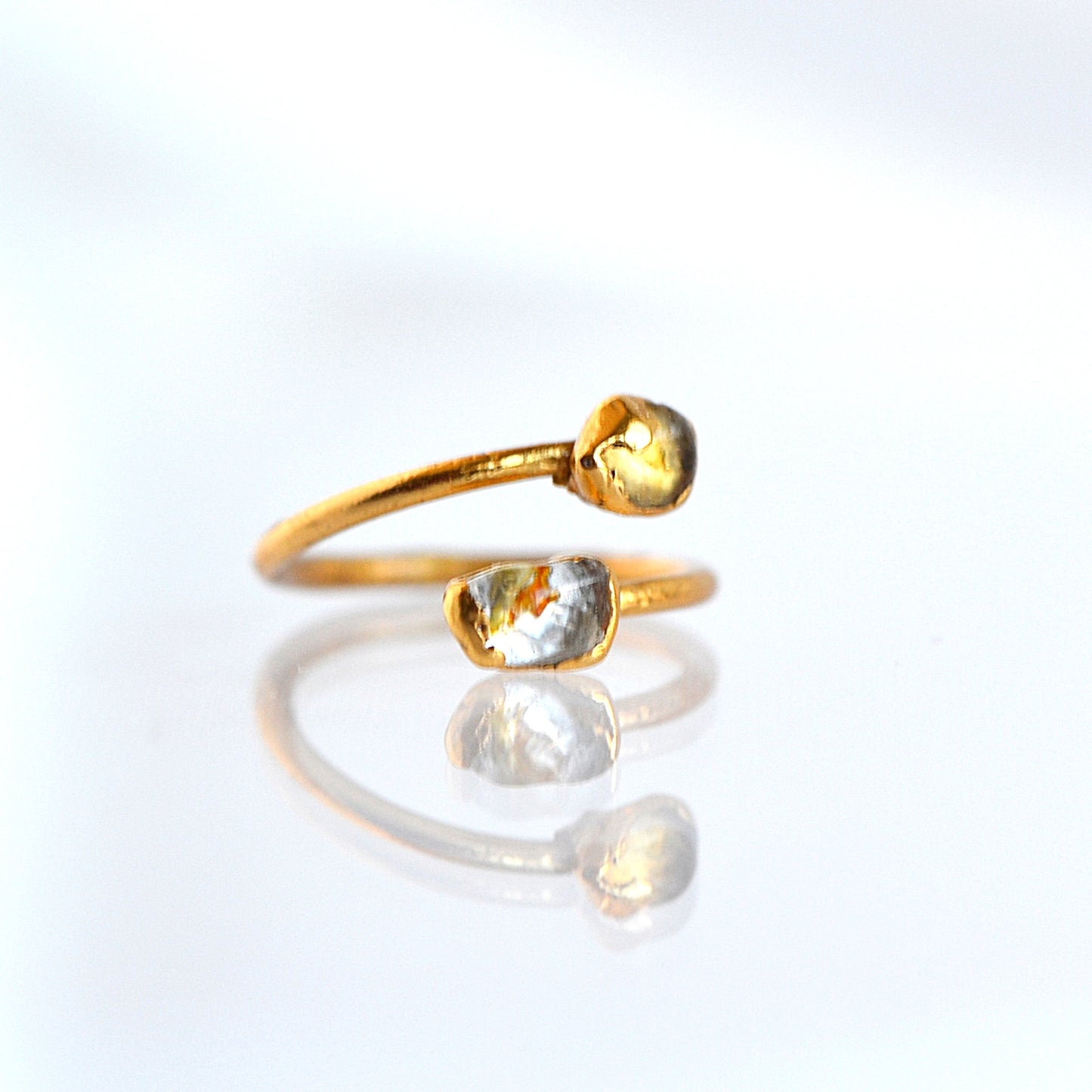 Regulowany Pierścionek z Cytrynem