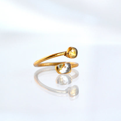 Regulowany Pierścionek z Cytrynem