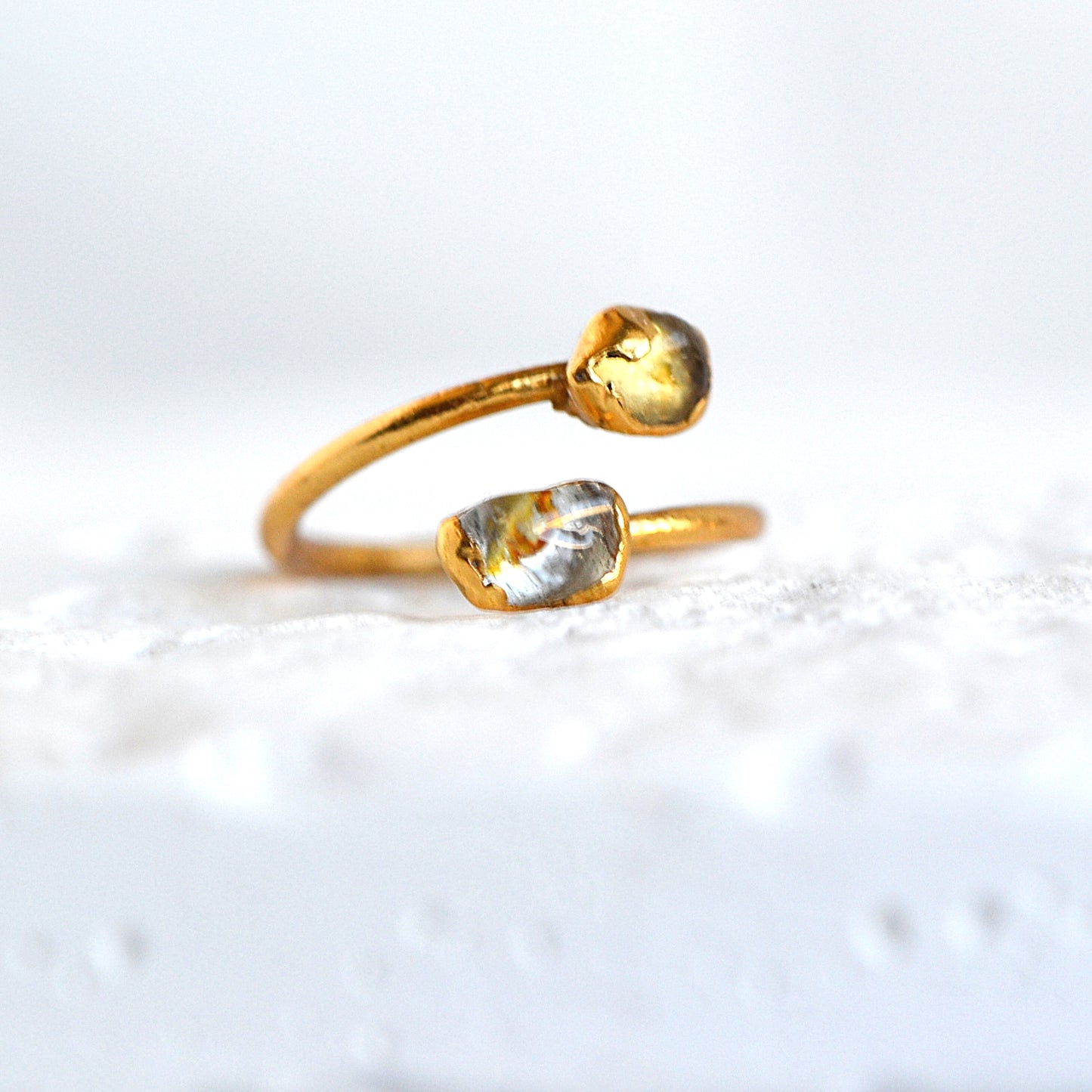 Regulowany Pierścionek z Cytrynem