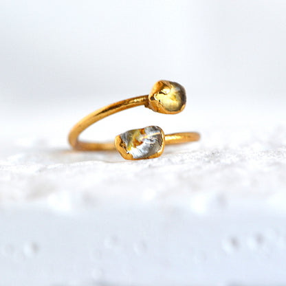 Regulowany Pierścionek z Cytrynem