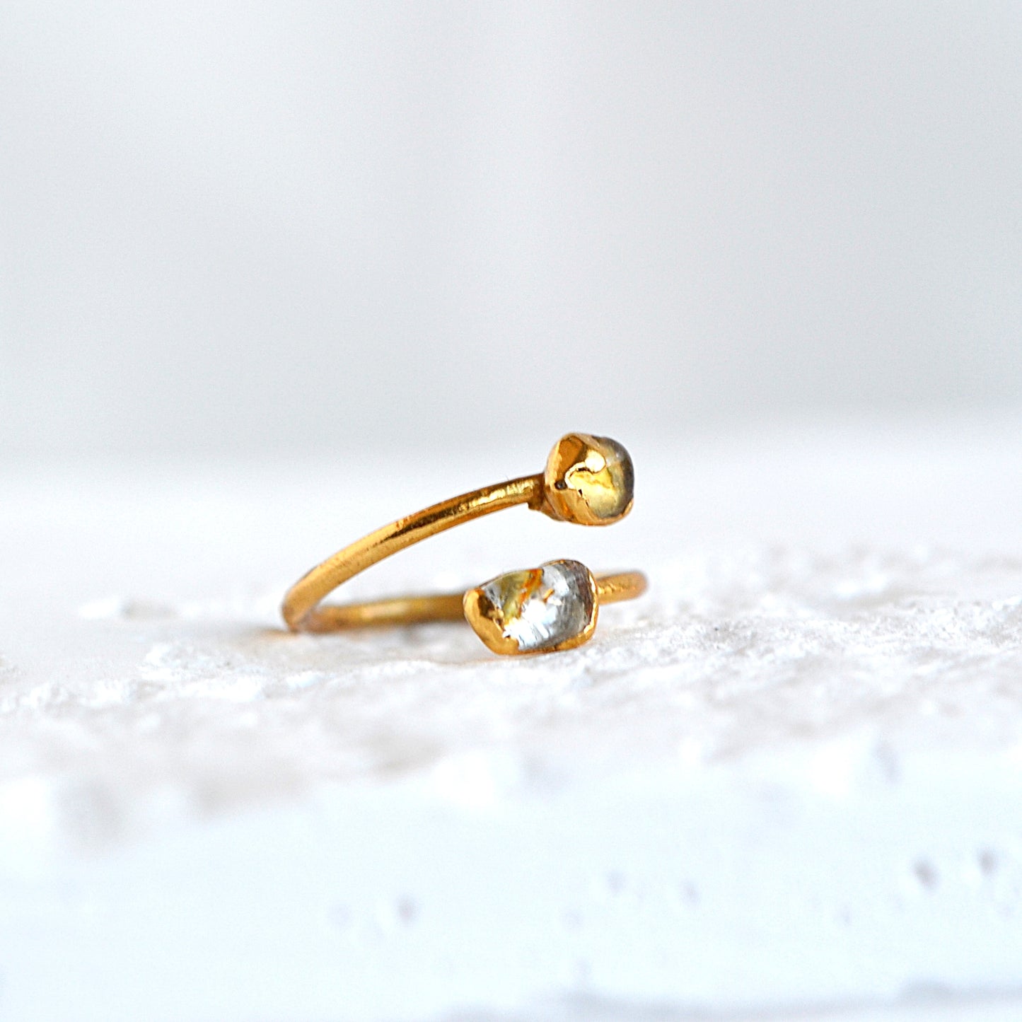 Regulowany Pierścionek z Cytrynem