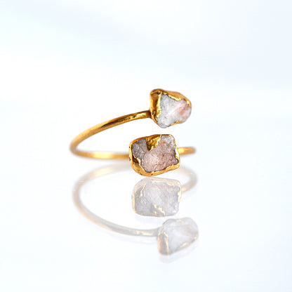 Regulowany Pierścionek z Kamieniem Słonecznym