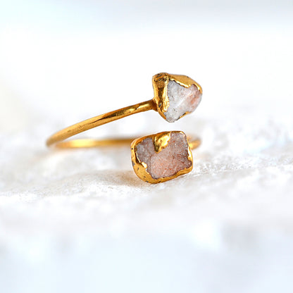 Regulowany Pierścionek z Kamieniem Słonecznym