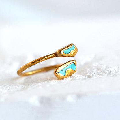 Regulowany Pierścionek z Howlitem Turkusowym