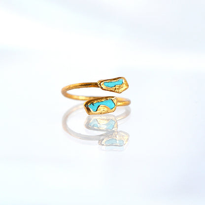 Regulowany Pierścionek z Howlitem Turkusowym