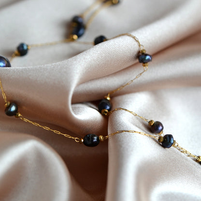 Naszyjnik z Czarnymi Perłami - Wielofunkcyjny