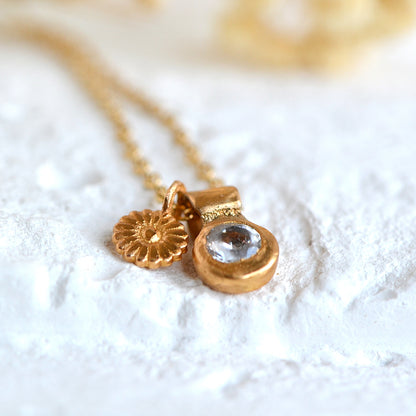 Daisy and Zircon Necklace