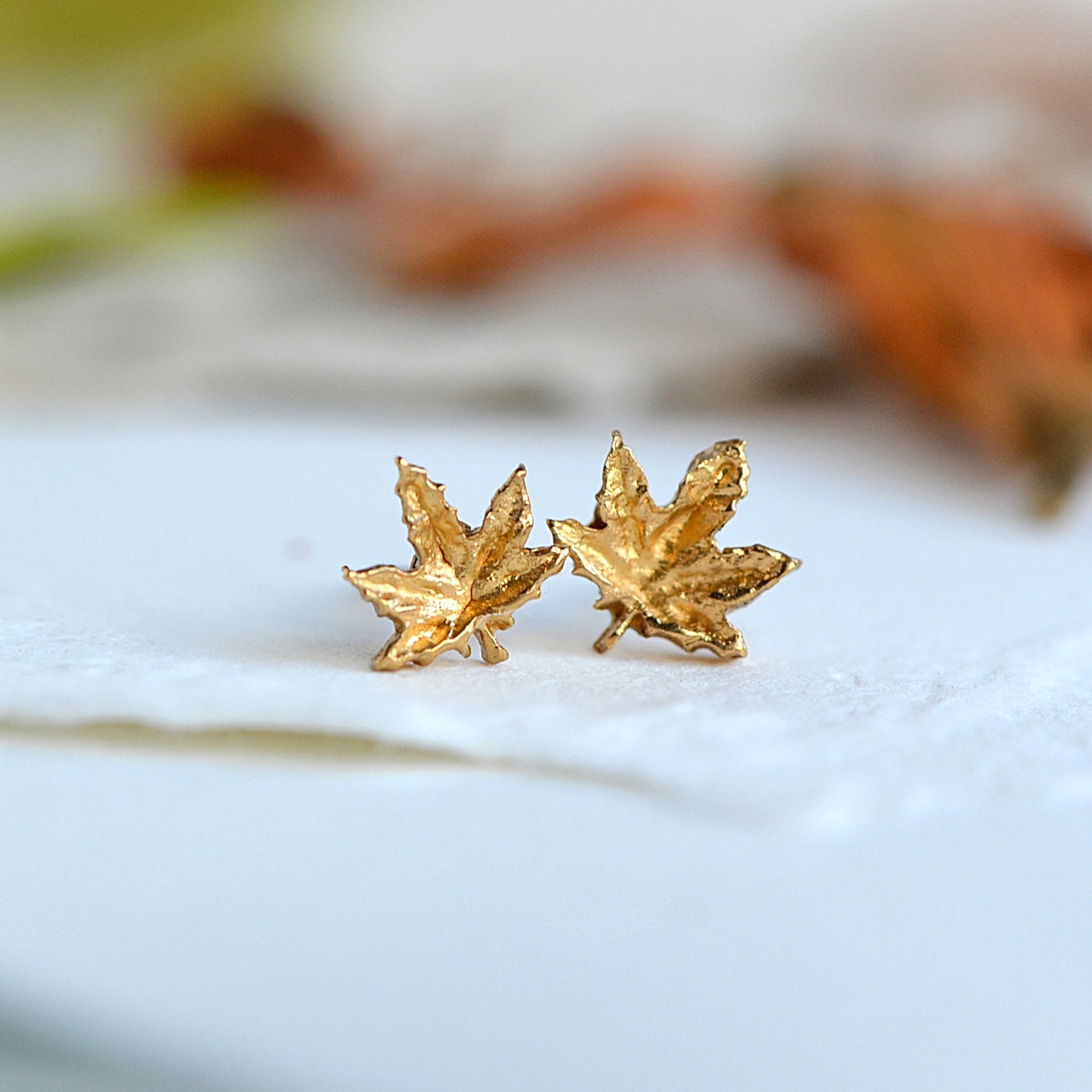 Kolczyki Sztyfty z Listkami Klonowymi