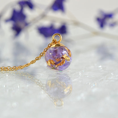 Naszyjnik z Fioletowym Kwiatkiem