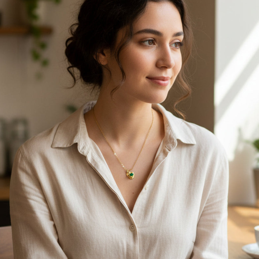 Naszyjnik z Zielonym Opalem