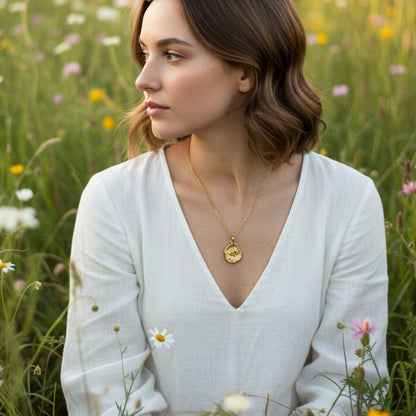 Naszyjnik z Rośliną i Cyrkonią