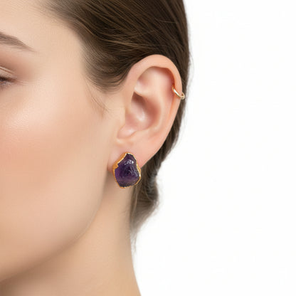 Kolczyki Sztyfty Ametyst