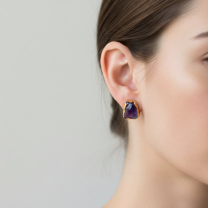 Kolczyki Sztyfty Ametyst