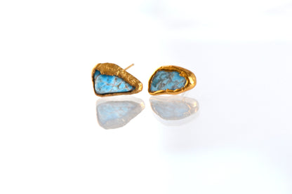 Kolczyki Sztyfty Niebieski Apatyt