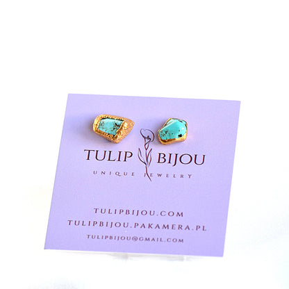 Kolczyki Sztyfty Turkus