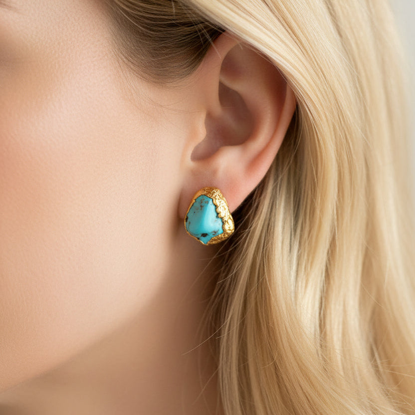 Kolczyki Sztyfty Turkus