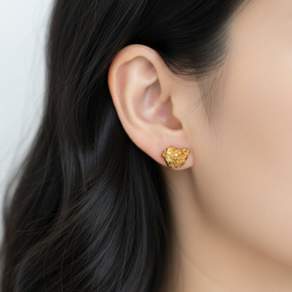 Vergoldete Pyrit-Ohrstecker