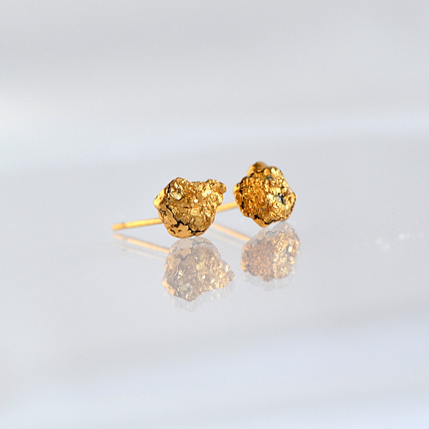 Vergoldete Pyrit-Ohrstecker