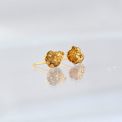 Vergoldete Pyrit-Ohrstecker