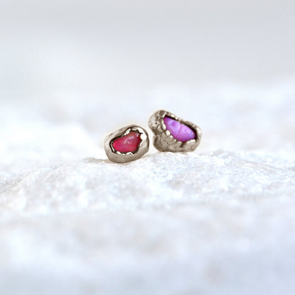 Kolczyki Sztyfty Opal Różowy