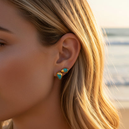 Kolczyki Sztyfty Opal Niebieski