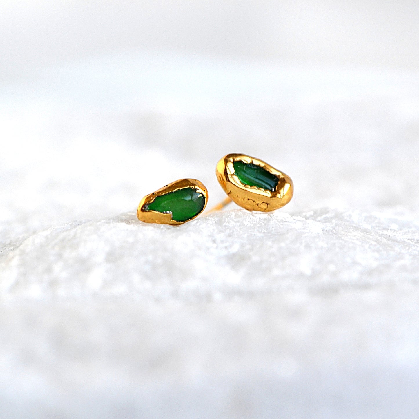 Kolczyki Sztyfty Opal Zielony