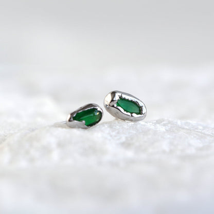 Kolczyki Sztyfty Opal Zielony