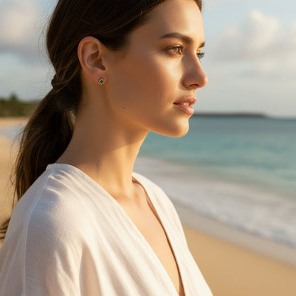 Kolczyki Sztyfty Opal Zielony