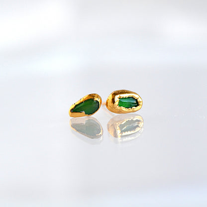 Kolczyki Sztyfty Opal Zielony