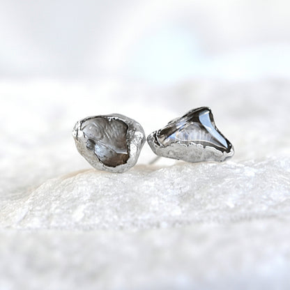 Kolczyki Sztyfty Kwarc Dymny