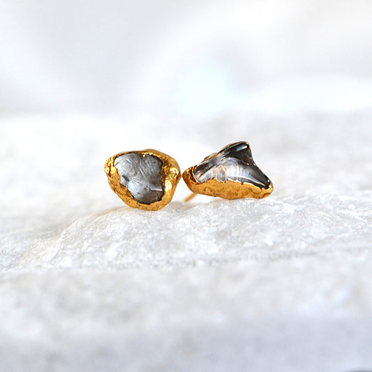 Kolczyki Sztyfty Kwarc Dymny