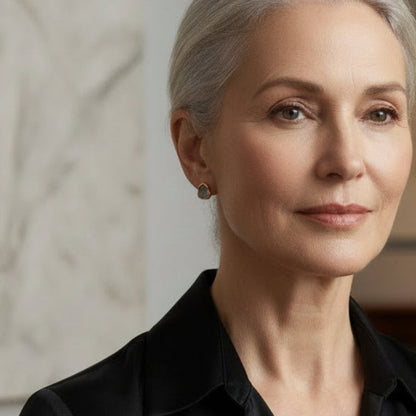 Kolczyki Sztyfty Kwarc Dymny