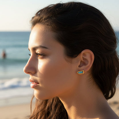 Kolczyki Sztyfty Howlit Turkusowy